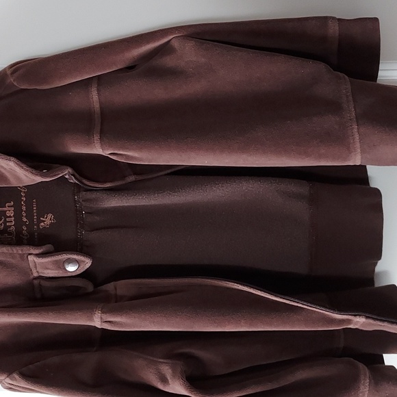 Plush & Lush long sleeve jacket brown w/ zipper & snaps measurements in descript - Picture 5 of 11